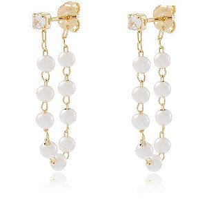 Brinco Pérola Oceane - Banhado A Ouro18k