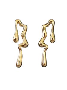 Brinco Orgânico Verano - Banhado A Ouro18k