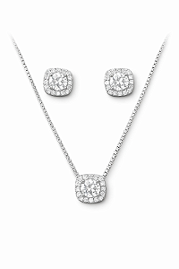 Conjunto Lumière Crystal- Ródio Branco