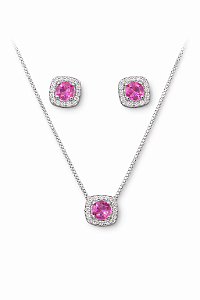 Conjunto Lumière Rosa Pink Glow - Ródio Branco