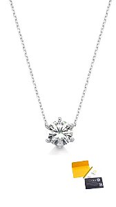 COLAR PONTO DE LUZ- MOISSANITE 10MM -4ct PRATA 925