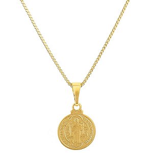 Colar Medalha São Bento - Banhado em Ouro18k