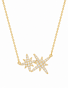 Colar Estrelas Cravejado - Banhado Em Ouro18k