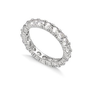 Anel Aliança Aparador 3mm - Banhado no Ródio Branco