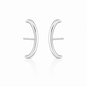 Brinco Ear Hook Liso - Banhado Em Ródio Branco