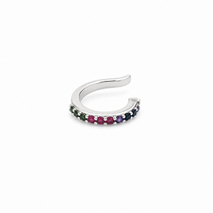 Piercing Fake Colors - Banhado Em Ródio Branco