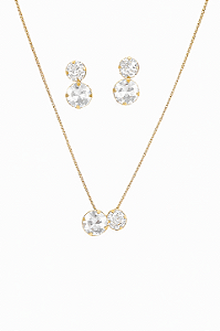 Conjunto Cristal Amalfi - Banhado em Ouro18k