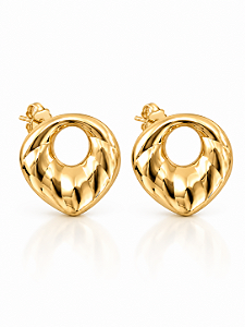 Brinco Orgânico Margô - Banhado Em Ouro18k