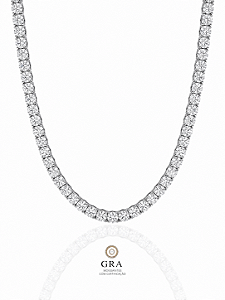 Colar Riviera Moissanite 4mm Prata 925 | Certificado GRA | Cor D VVS1 | Coello