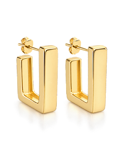 Brinco Argola Retangular Hailey - Ouro18k
