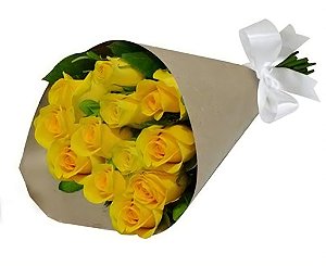 Bouquet de Rosas Amarelas no kraft