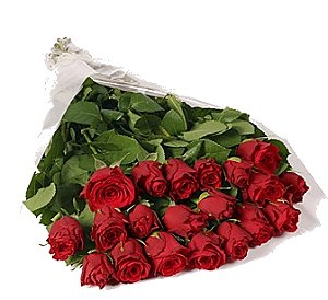 Bouquet 20 rosas vermelhas sem folhagem