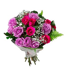 Bouquet de Rosas Lilás e Rosa