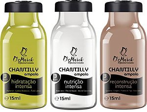 Kit Ampolas de Chantilly Tratamento em 3 minutos - Cronograma Intenso 3X 15ml