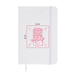 Caderneta Emborrachada Grande Branca Personalizada kit 10un