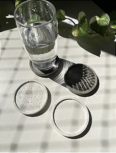 Conjunto Porta Copos 4 Peças Granilite ou Concreto