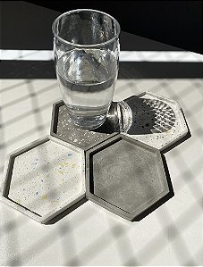 Jogo 4un Porta Copos Hexagonal