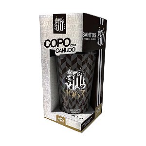 Copo Canudo Do Santos 450 mL Produto Oficial Licenciado Presente para Santista