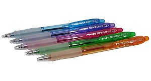 Kit C/ 5 Cores Caneta Super Grip Pilot 0.7 mm Esferográfica