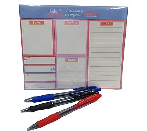 KIT PLANNER BLOCO DE NOTAS ZONA CRIATIVA + CANETAS PILOT 1.0