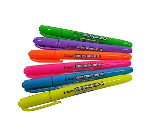 Caneta Marca Texto Lumi Color 200-SL Pilot Kit 6 Cores Neon