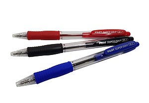 Caneta Super Grip Pilot 0.7 mm Esferográfica Kit C/ 3 Cores