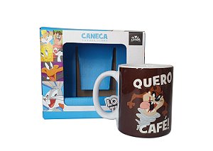 CANECA DO TAZ MANIA LOONEY TUNES PORCELANA 330 ML PRESENTE