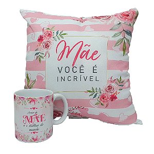 Kit de Presente Para Mãe - Dia das Mães Caneca e Almofada