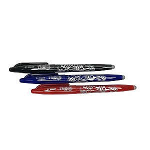 Caneta Apagável Frixion Ball 0.7mm Pilot Kit Preta Azul Verm