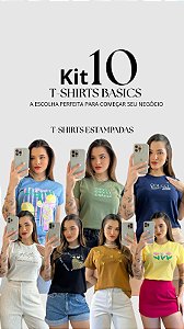 KIT EMPREENDEDORA 10 T-SHIRTS FEM TAMANHOS VARIADOS