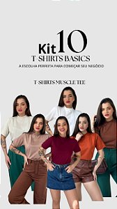 KIT T-SHIRTS GOLA ALTA LISA FEM TAMANHOS VARIADOS