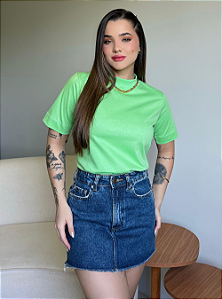 T-SHIRT GOLA ALTA LISA - VERDE LEMON