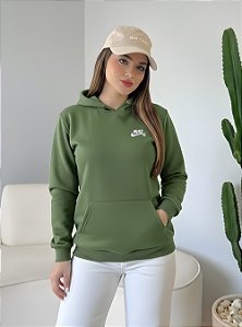 MOLETOM CANGURU UNISSEX NIKE (BORDADO) - VERDE MILITAR