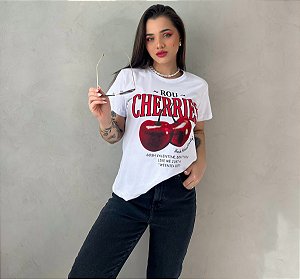 T-SHIRT ROU CHERRIES CEREJA - BRANCO