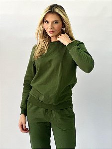 CONJUNTO MOLETOM AEROLOOK - VERDE MILITAR