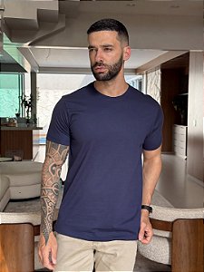 CAMISETA MASCULINA LISA - AZUL MARINHO