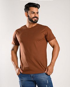 CAMISETA MASCULINA LISA - MARROM
