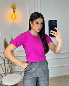 T-SHIRT MANGA DOBRADA - ROSA PENELOPE