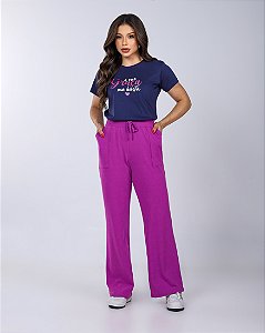 CALÇA PANTALONA CANELADA - ROXO