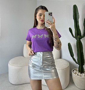 T-SHIRT TRIO DE BORBOLETAS C/STRASS - ROXO SENSITIVE