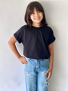 T-SHIRT INFANTIL LISA - PRETO