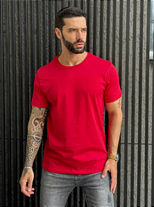 CAMISETA MASCULINA LISA - VERMELHO