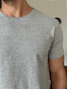 CAMISETA MASCULINA LISA - CINZA MESCLA