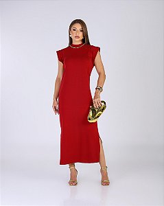 VESTIDO MUSCLE TEE MIDI CONFORT - BORDO