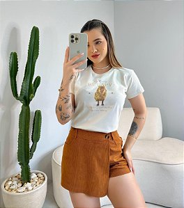 T-SHIRT CAPIVARA DON'T WORRY BE CAPY - BEGE NATURAL