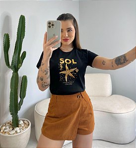 T-SHIRT SOL - PRETO
