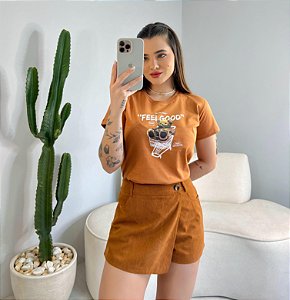 T-SHIRT URSO FEELGOOD - BEGE SEPIA