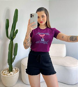 T-SHIRT MERMAID AT HEARTH - ROXO BERINJELA