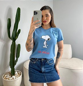 T-SHIRT SNOOPPY COLLEGE - AZUL DENIM