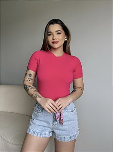 T-SHIRT CANELADA - ROSA PINK